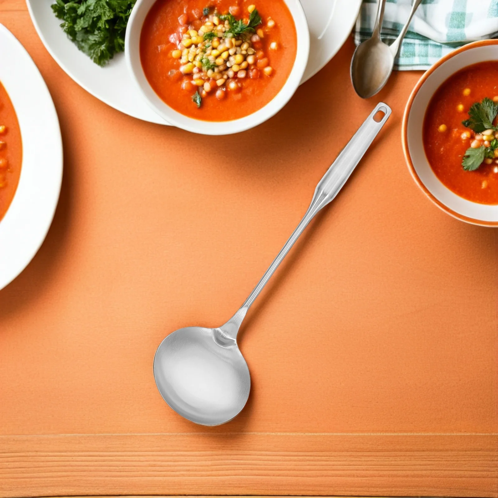 

2Pcs Long Handle Stainless Steel Soup Ladle Deep Gravy Serving Spoon 13.4 Inch Metal Kitchen Utensil Hot Pot Ramen Buffet