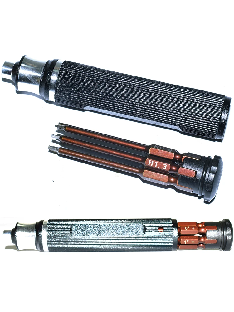 S2 6-in-1 High Strength Hex Screwdriver Metric H0.9 H1.3 Phillips Bits Easy Storage RC Tool HHX