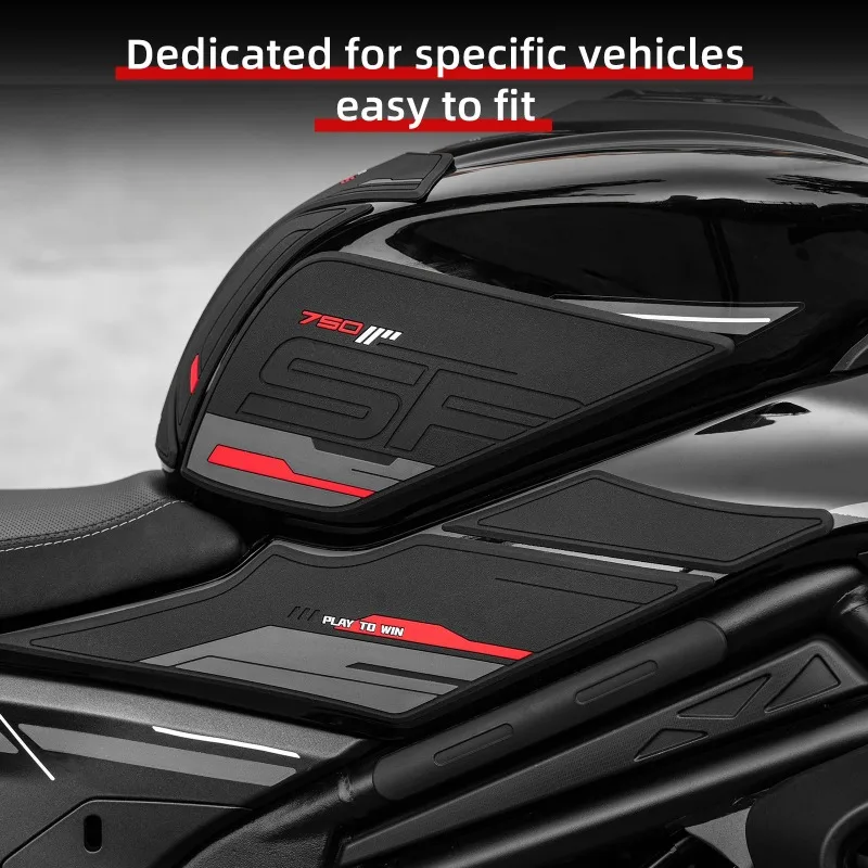 Suitable for 2025 CFMOTO 750SR-S Durable Rubber Tank Pad 3M Adhesive Anti-Yellowing Weatherproof UV-Resistant Mod Parts