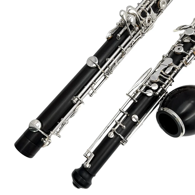 English horn composite wood F key Alto Oboe Solid wood ,Silver-plated Keys Woodwind cloth plush velvet lined