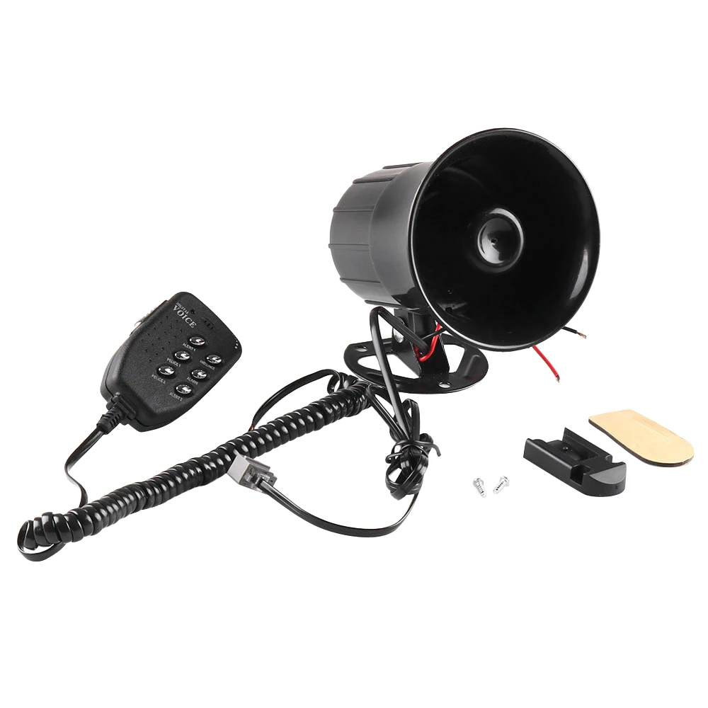 

100W Car Warning Alarm Police Fire Siren Horn PA Speaker MIC System 6 Sound