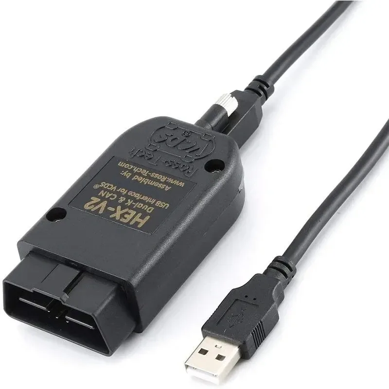 2024 OBDII Cable VCDS Interface VAG HEX V2 24.5 USB Interface FOR VW AUDI Skoda Seat ATMEGA162 Vag com VCDS Multilingual TOOL