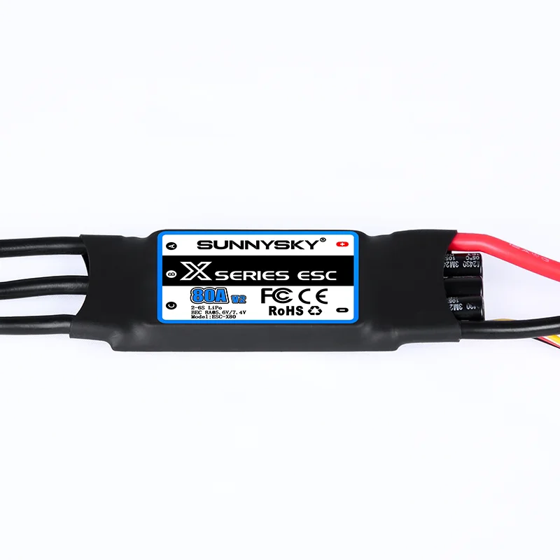 Sunnysky X80A V2 RC Airplane ESC, 80A Continuous 100A Peak with Adjustable SBEC for EDF Jet KT Foam Plane 3D Plane