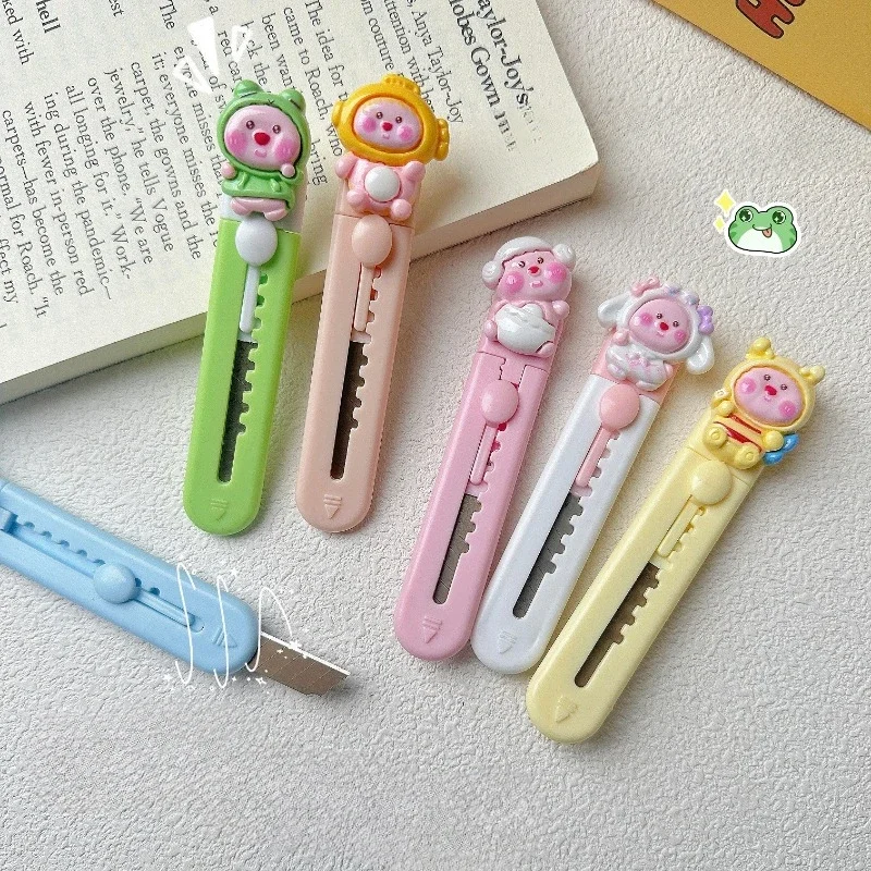 1Pcs Mini Portable Art Knife Student Cute Cartoon Paper Cutter Office Stationery Express Box Opener Letter Opener Sword