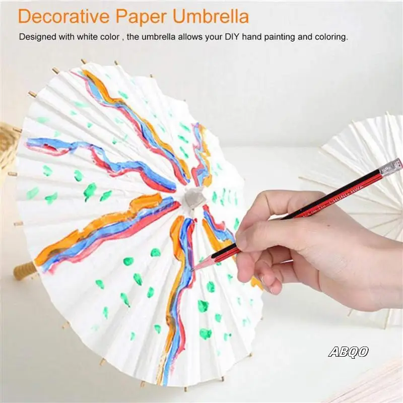 

40PCS Paper Parasol Wedding Umbrella Party Favor Bamboo Umbrellas For Bridal Shower Centerpieces Photo Props 23.6Inch