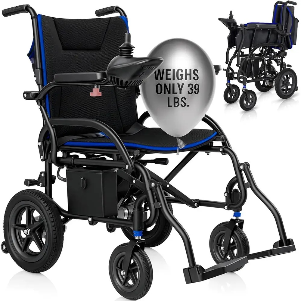 

Ultralight Folding Electric Wheelchair for Adults - Lightweight, Portable, Motorized Mobility Aid for Seniors