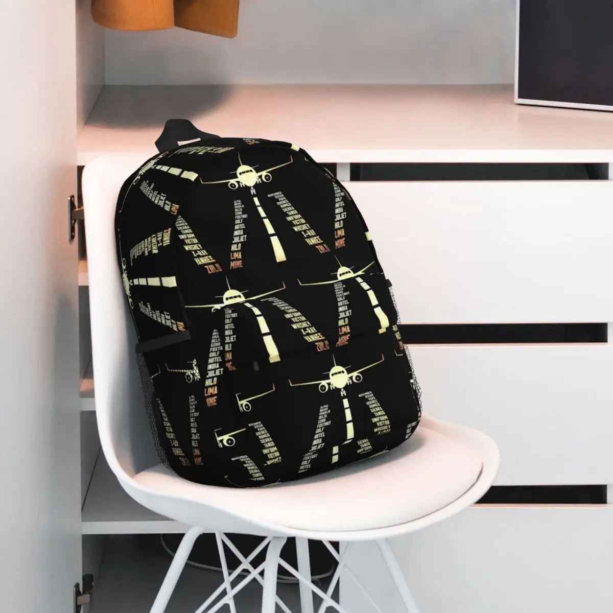 Airplane Airstrip Phonetic Alphabet Backpack Hot Sale Daypack Large Capacity Boys Girls BookBag Shoulder Bags School Bag