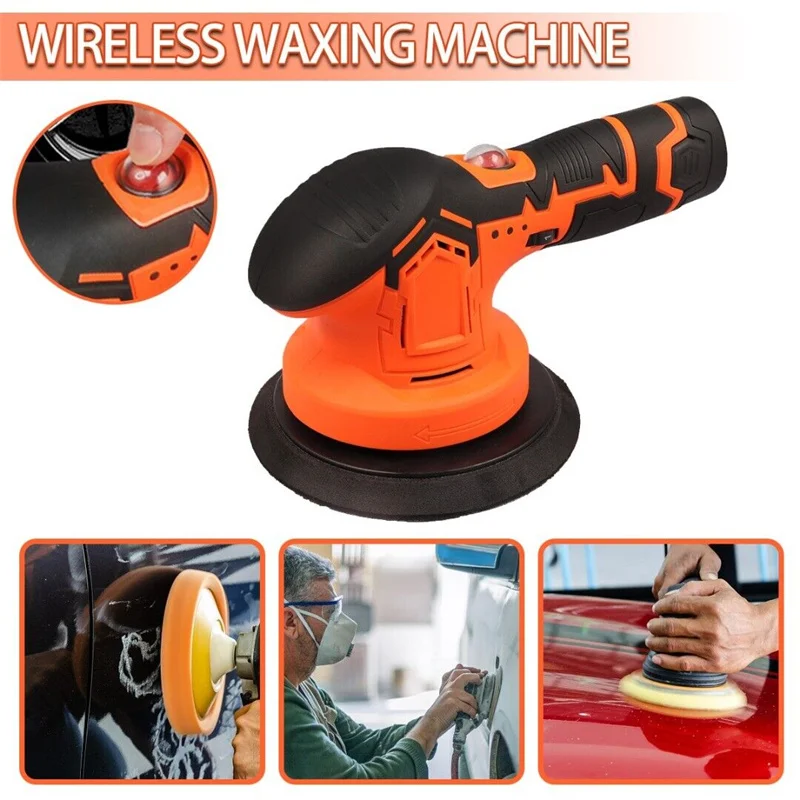 Cordless Car Polisher 12V Wireless DA Car Polishing Machine Brushless Dual Action Buffer Free 2pcs 2.0Ah Lithium Battery