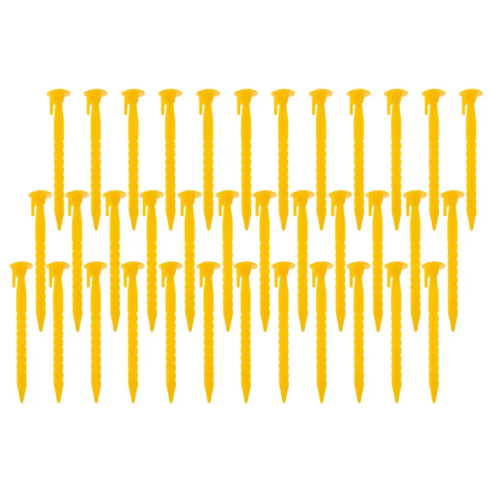 36Pcs Plastic Tent Stakes Heavy Duty Serrated Ground Nails for Camping Beach Outdoor Use Tent Tarps Canopy Anchors
