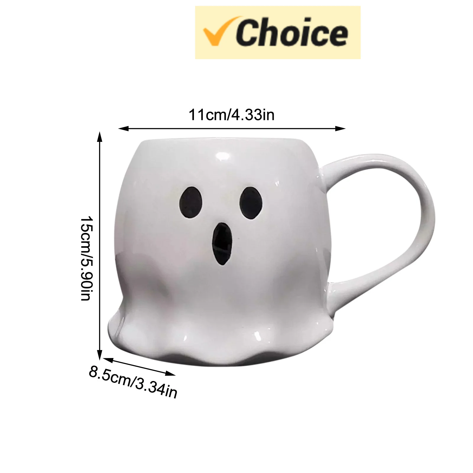 2024 Fashion Creative Halloween Cushaw Ghost Cute Mug Hand-painted Suitable For Halloween Party Scene Decoration