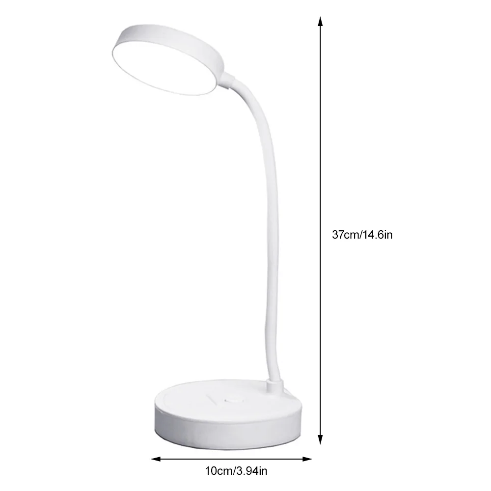 LED Table Lamp USB Rechargeable Desk Lamp with Adjustable Light Flexible Gooseneck Eye Protective Reading Lamp Bedside Lamp