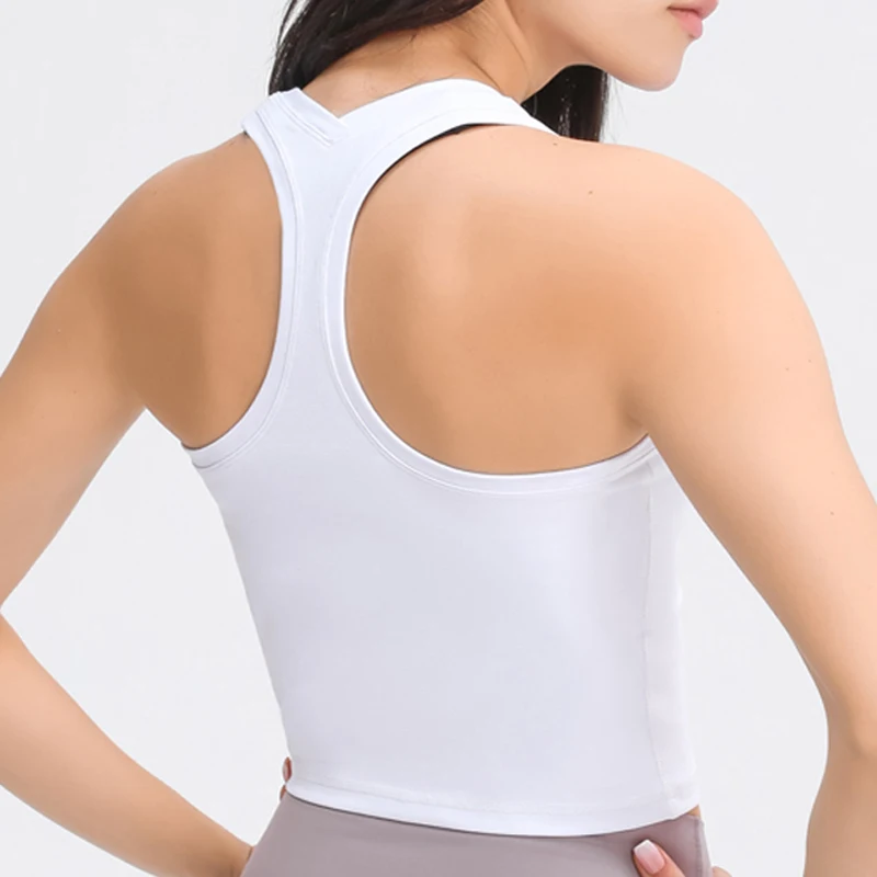 Nepoagym uczucie kobiety Longline Racerback krótkie topy podstawowy salon Slim Fit koszulki treningowe do siłowni joga Fitness