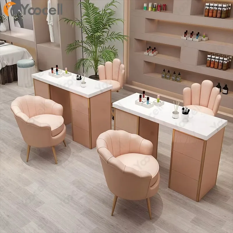 Beauty Salon pink Mesa Manicure Pedicure Furniture Nail Table Desk Equipments Manicure Table