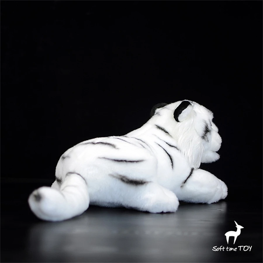 White Tiger High Fidelity อะนิเมะน่ารัก Plushie Bengal Tiger ของเล่นตุ๊กตาสัตว์ที่มีชีวิตชีวาจำลองตุ๊กตาตุ๊กตาคาวาอิของเล่นของขวัญ