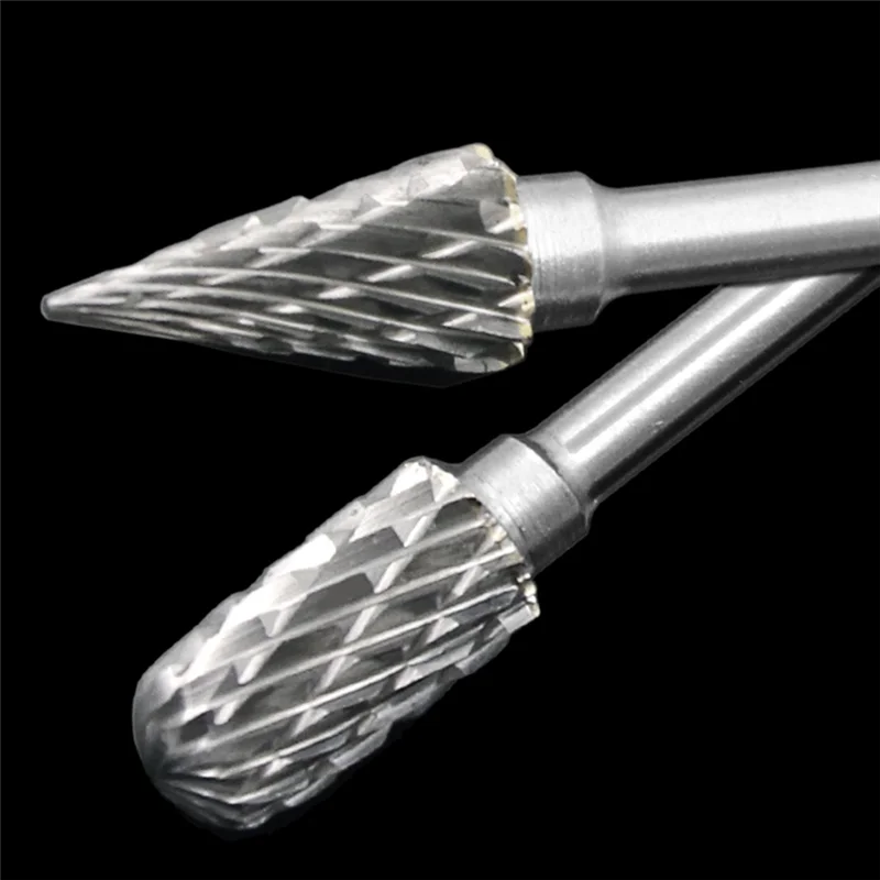 10 Piece Carbide File Set Cutter Set Silver 3X6 Double-Grain Tungsten Steel Grinding Head Electric Grinding Accessories