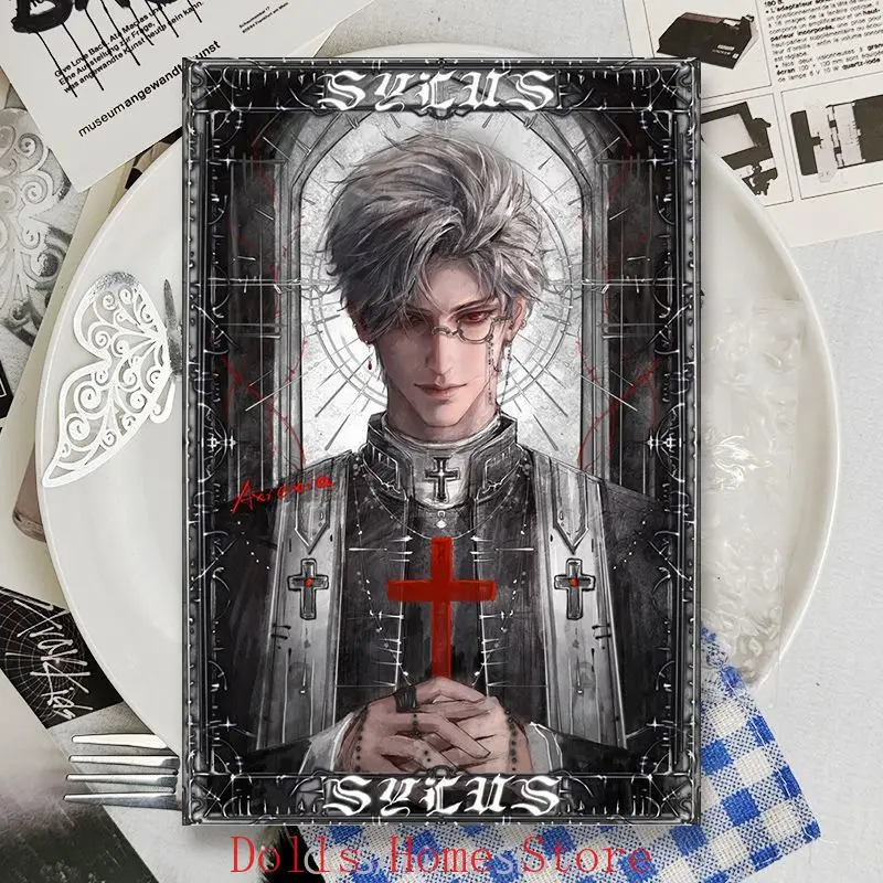 Anime Love and Deepspace Sylus Cosplay hermosa tarjeta de imagen instantánea dibujos animados Ita-bolsa tarjetas decorativas marcapáginas regalo de Navidad