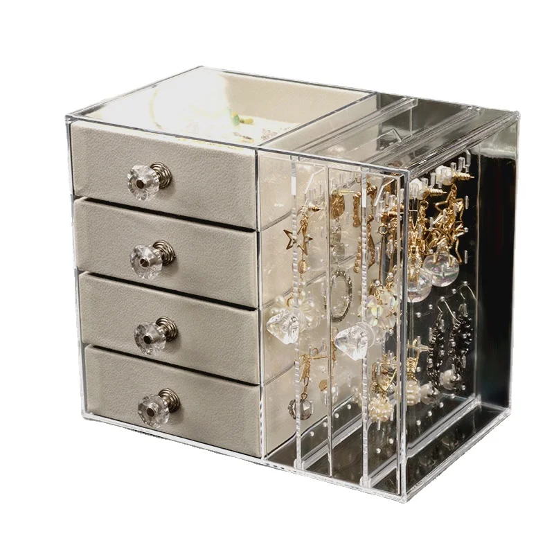 

Earrings Jewelry Storage Box household desktop finishing box Earrings Jewelry Necklace storage rack multilayer jewelry box