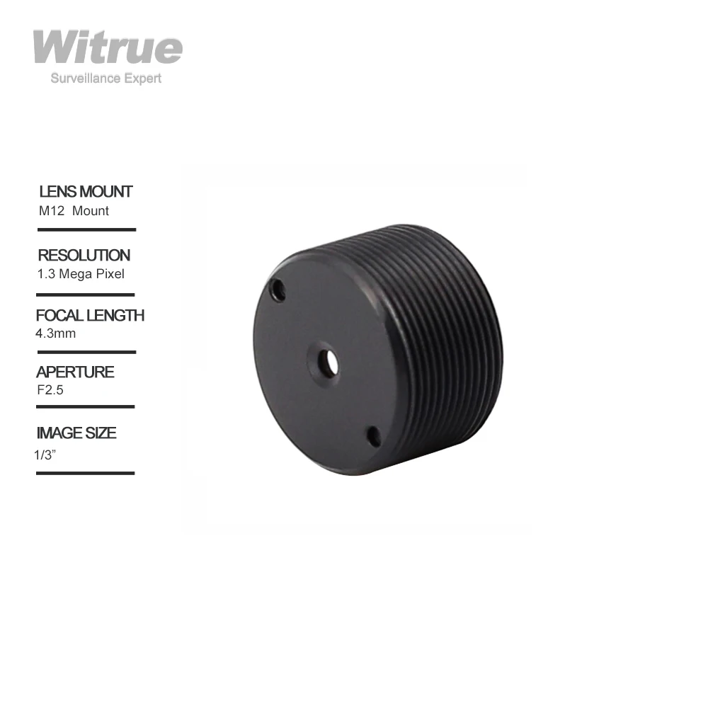 Witrue mini Camera Lens 4.3mm 1.3 Megapixel 1/3