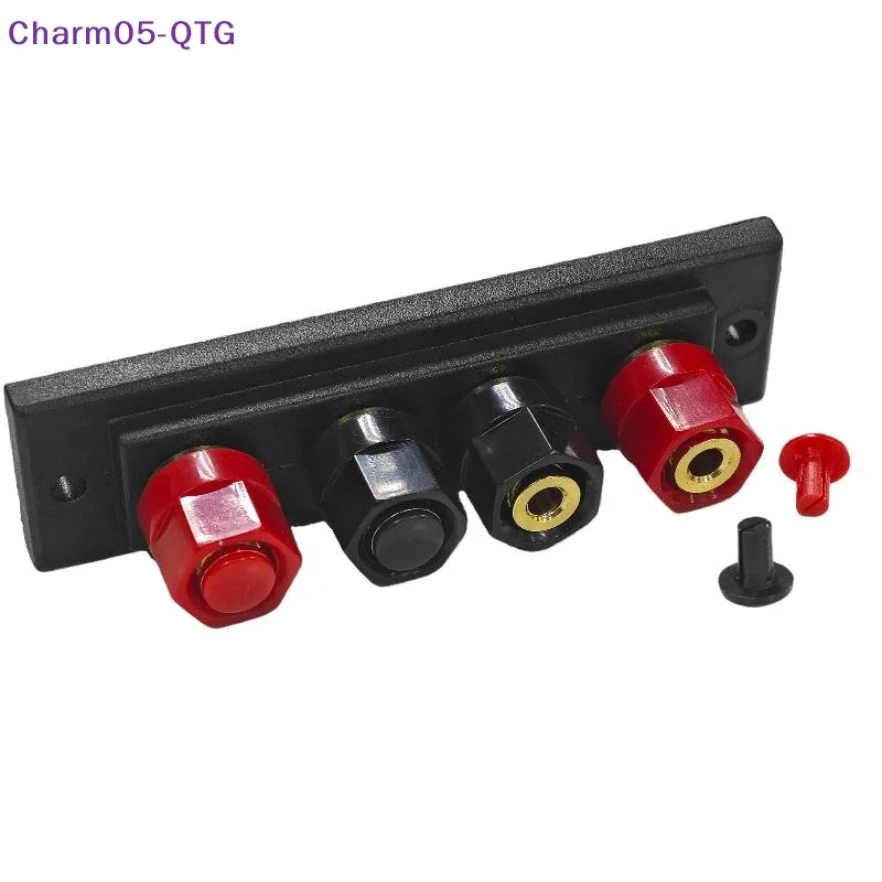NEW 1Pcs Audio Accessories Speaker Amplifier Chassis Terminal Output Four-Position Terminal Soundbox Speaker Gold Wiring Board