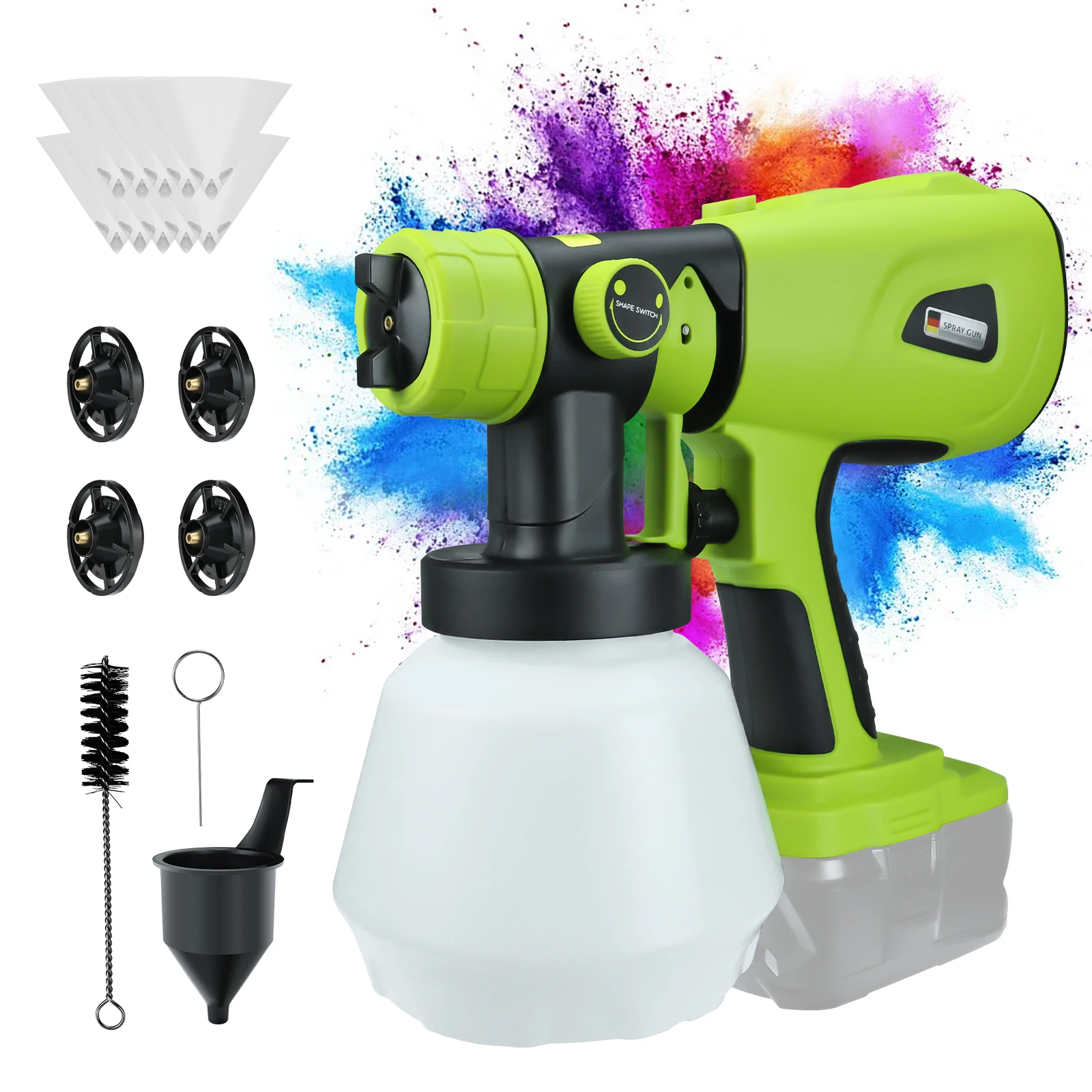 

1000ML Cordless Electric Spray Gun for Ryobi 18V Li-ion Battery HVLP Paint Sprayer Auto Furniture Coating Airbrush (No Battery)