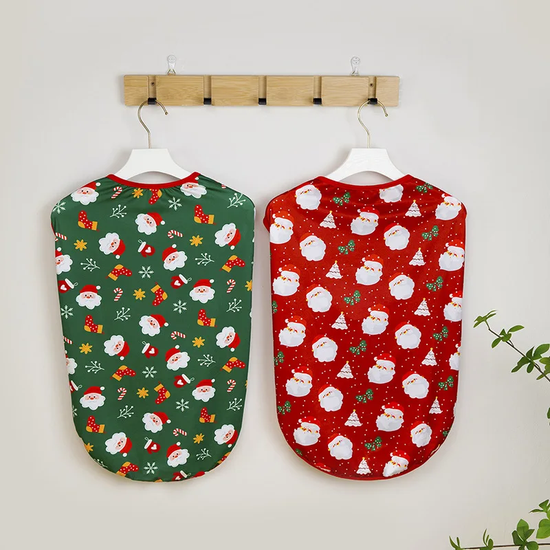 

Merry Christmas Pet Clothes Warm Cute Dog Vest Pet Santa Claus Puppy Cosplay Santa Tree Costume Festival Coat Supplies Wholesale