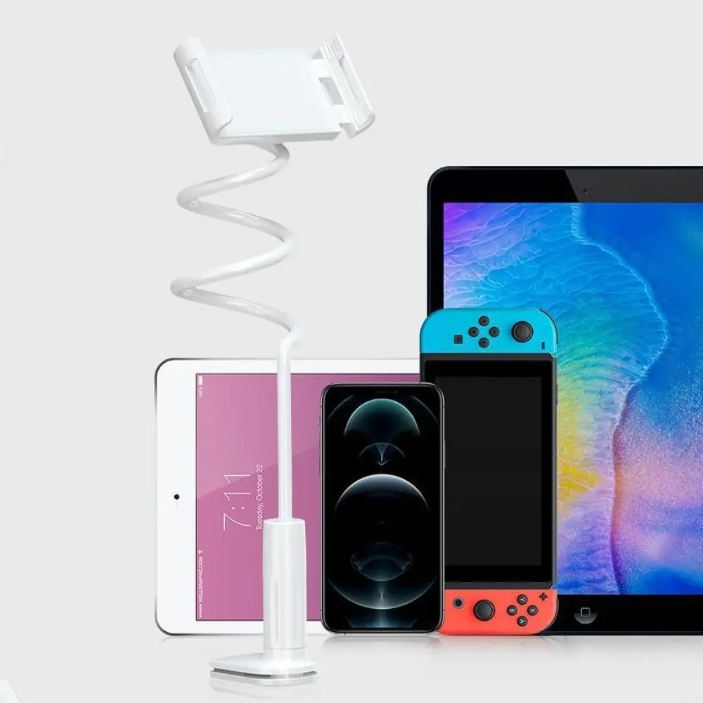 Long Arm Cell Phone Holder 70/80/90/120cm Flexible Bedside Extension Clamp Multi Functional Creative Phone Spiral Holder