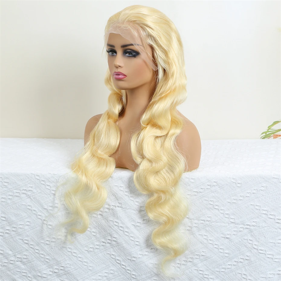 HD 360 Full Lace Wig Human Hair Pre Plucked 613 Honey Blonde Color Lace Front Wigs For Women Remy Vietnamese 13x4 13x6 Lace Frontal Body Wave Wigs 200% 220% Density