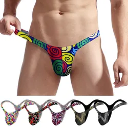 Men's THong thin translucent ice silk underwear sexy men low waist ding pants comfort exciting convex Tback Jockstrap Briefs