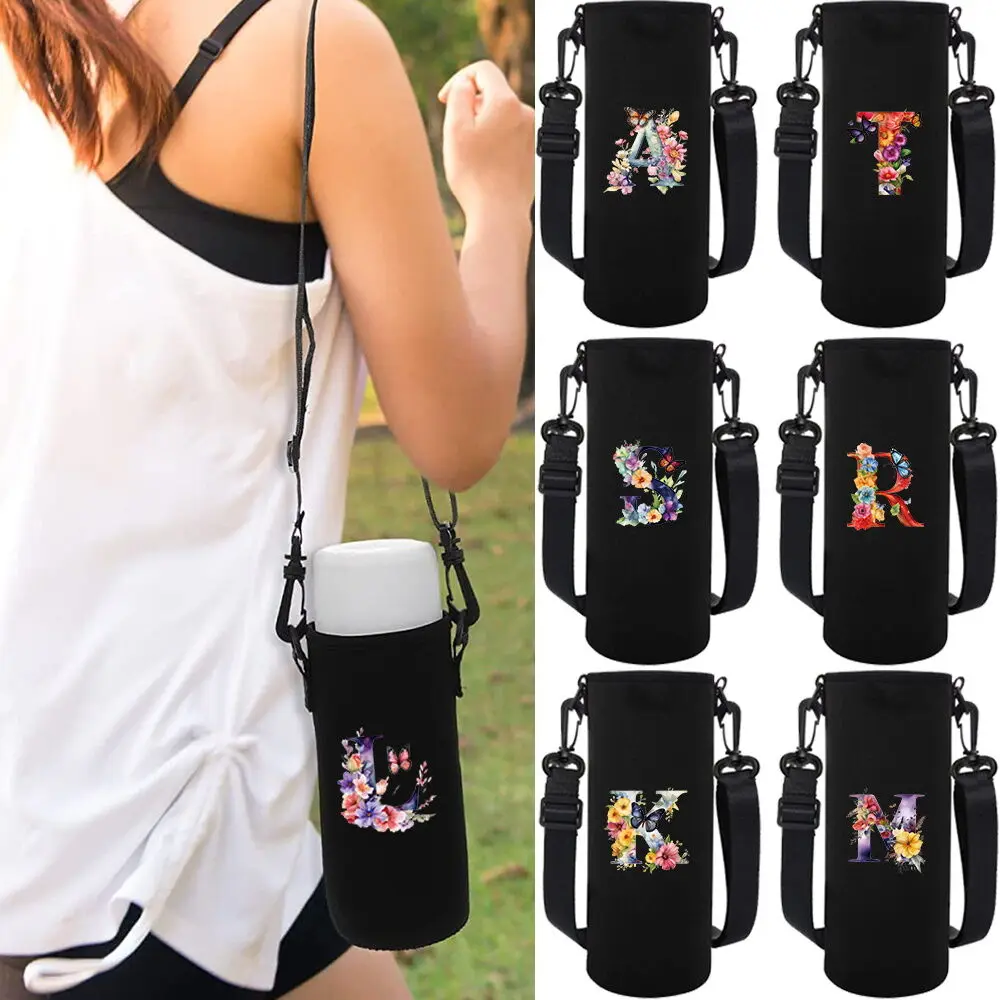 

Серия Butterfly Letter: Изолированный чехол-сумка для бутылки с водой, сумка-переноска для стакана, аксессуары для путешествий на открытом воздухе