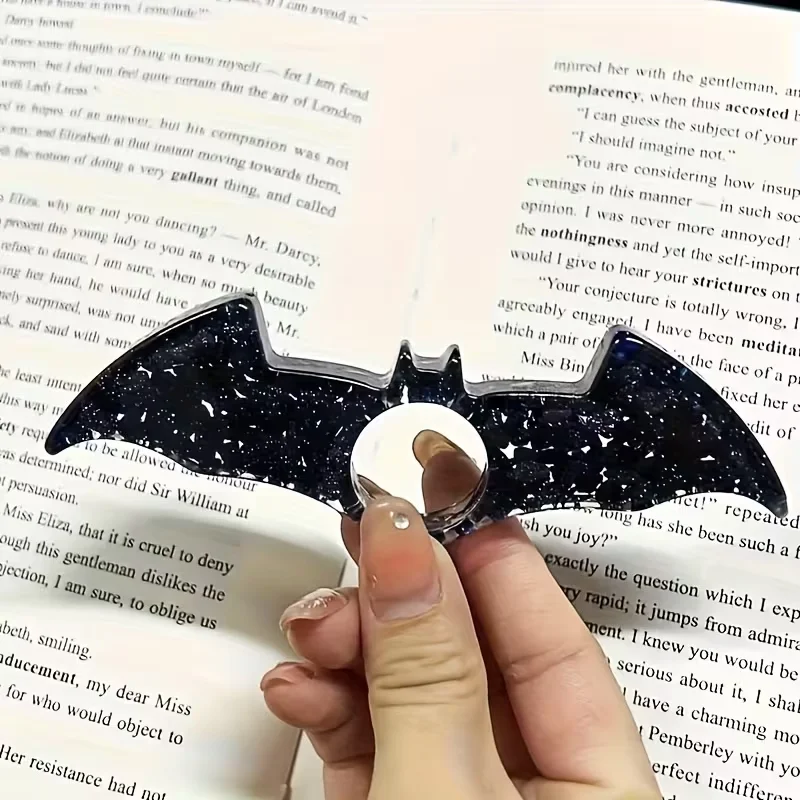1 Set Acrylic Bat-Shaped Thumb Bookmark, Halloween Gift Book Opener Reading Accessory For Bookworm Teacher Students Book Lovers - view 4