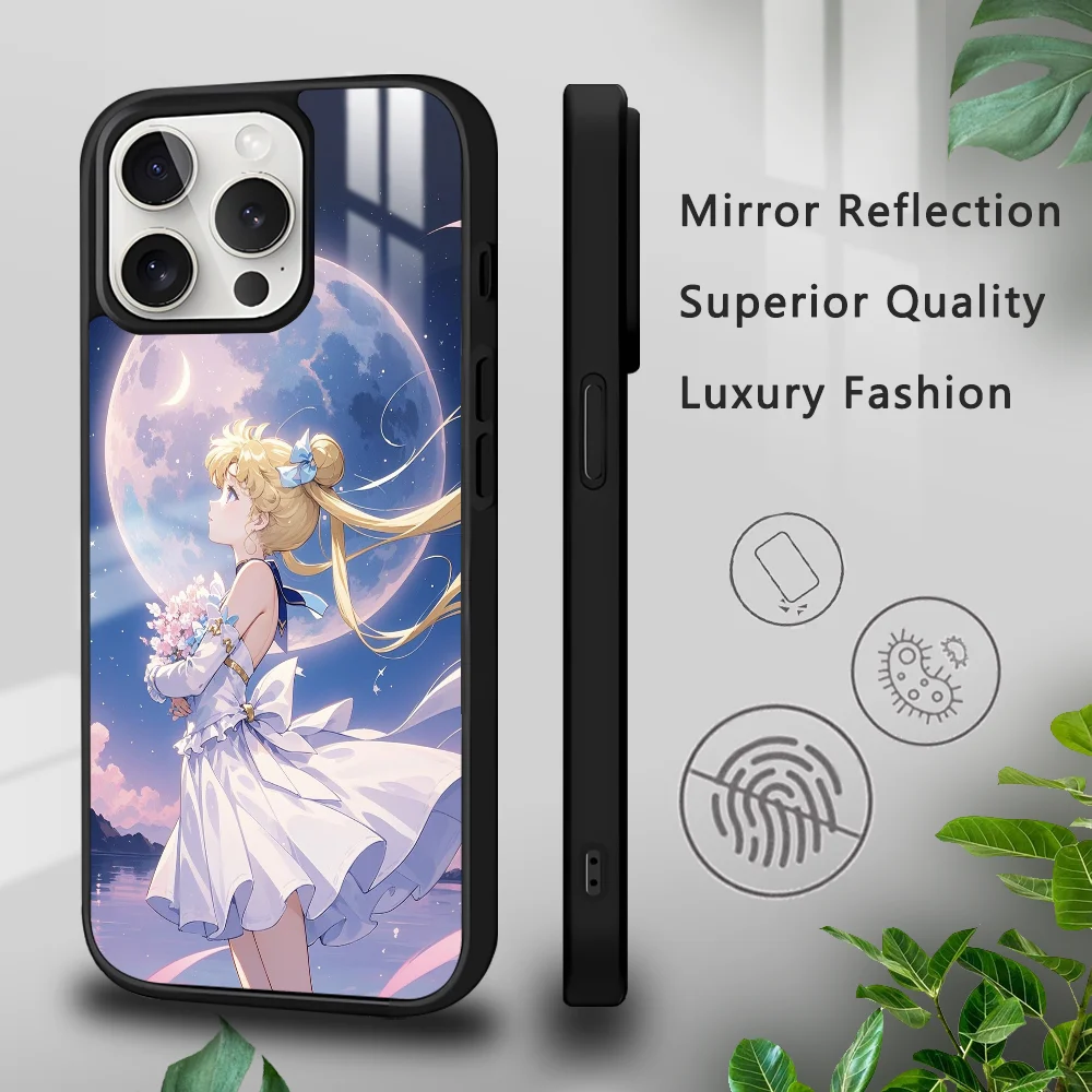 M-Moons s-Sailors Anime Phone Case For iPhone 16 15 14 13 12 11 Pro Xs Max Mini Plus Celulares Hard Funda