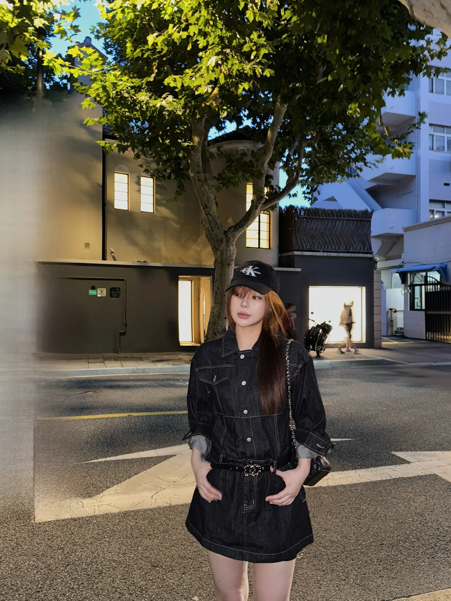 

Джинсовое платье-рубашка Wild Spicy New York Corner больших размеров, ретро-стиль, с завышенной талией, стройнящее, с длинными рукавами, короткое, А-силуэт