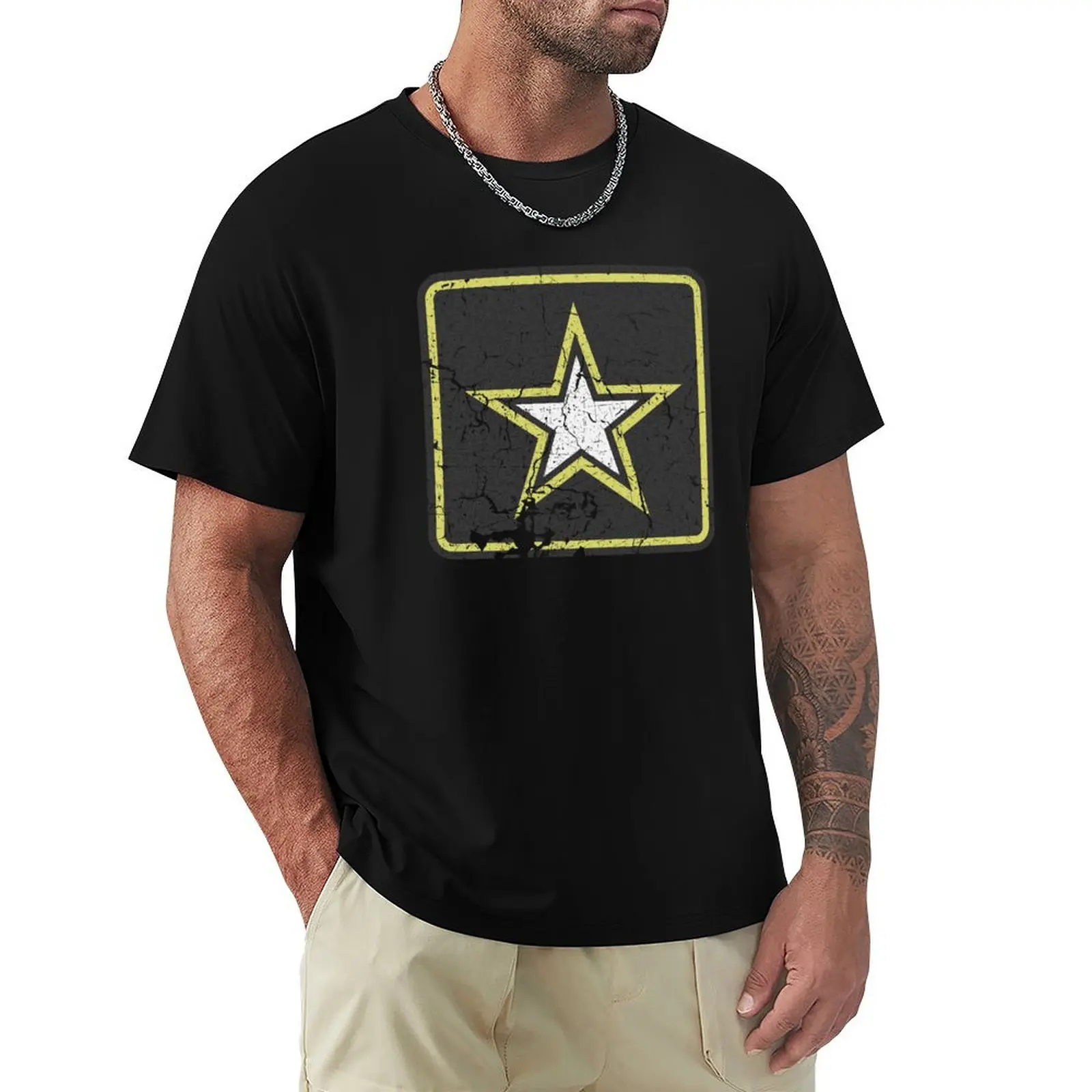 

Vintage Look US Army Star Logo T-Shirt vintage clothes hippie clothes blue archive custom shirt Short sleeve tee men