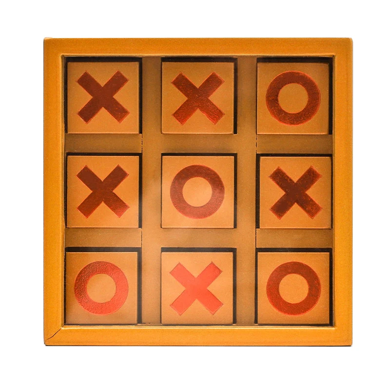 독특한 선물 클래식 XOXO Tic Tac Toe 나무 보드 게임, 어린이 및 성인용 두뇌 티저, 가족 즐거운 여행 파티에 이상적