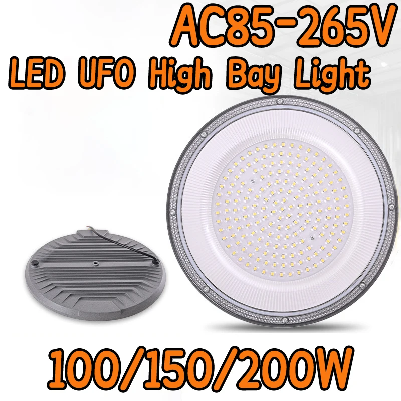 

UFO светодиодный светильник High Bay AC85-265V 100/300W высокая яркость IP66 водонепроницаемый алюминий подходит для наружной промышленности гаражная мастерская