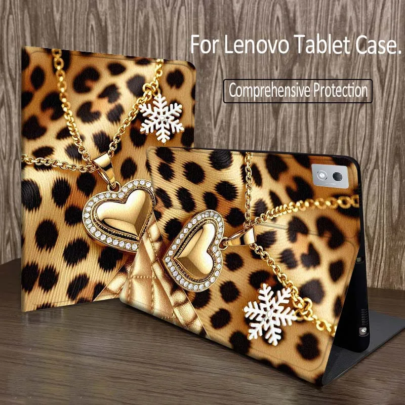 

Luxury Love Leopard Pattern For Legion Xiaoxin Pad P12 Pro Y900 GT 2023 2025 12.1 12.7 14.5 inch Tablet Case