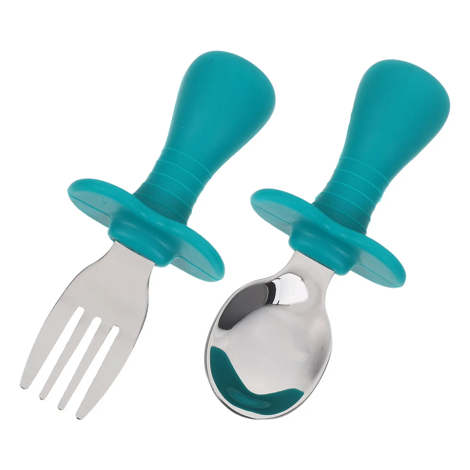 

Baby Silicone Fork Spoon Set Soft Food Feeder Safe Dishwasher Proof Infant Feeding Tool Colorful Newborn Essentials
