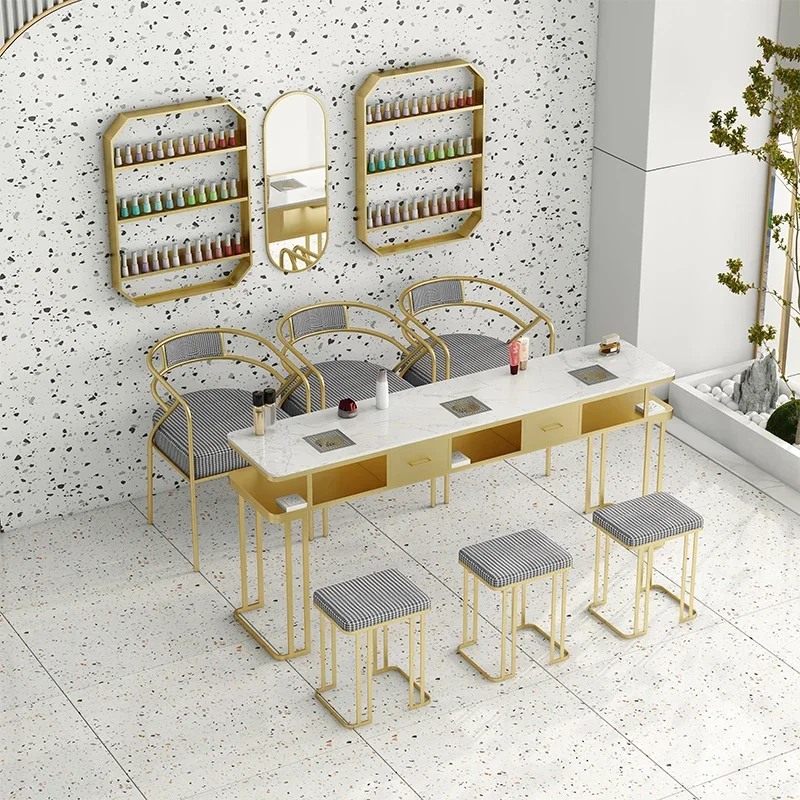 

Makeup Professional Manicure Nail Table Tables Salon Equipment Furniture Designer Decoration Trend Nageltisch De Reception Desk