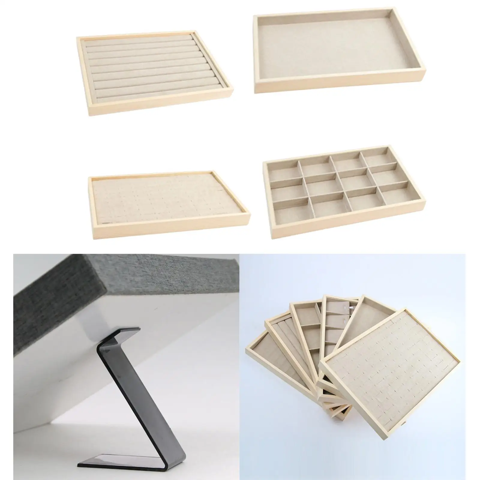 

Jewelry Tray Ring Necklace Bracelet Diamond Beads Charms Pad Storage Display