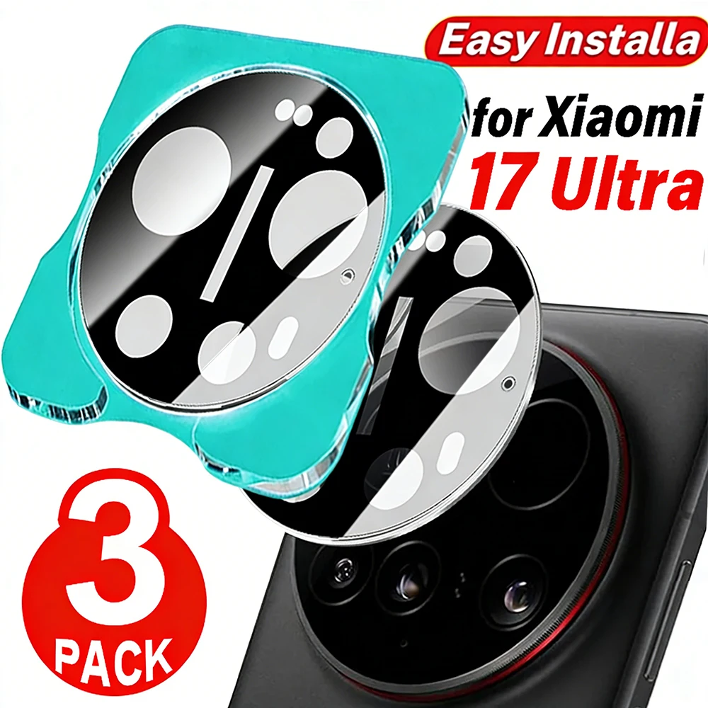 Easy Installation Tempered Glass Camera Protector for Xiaomi 17 Ultra Back Cover Lens Glass 3D Curved Camera Film for Mi 17Ultra