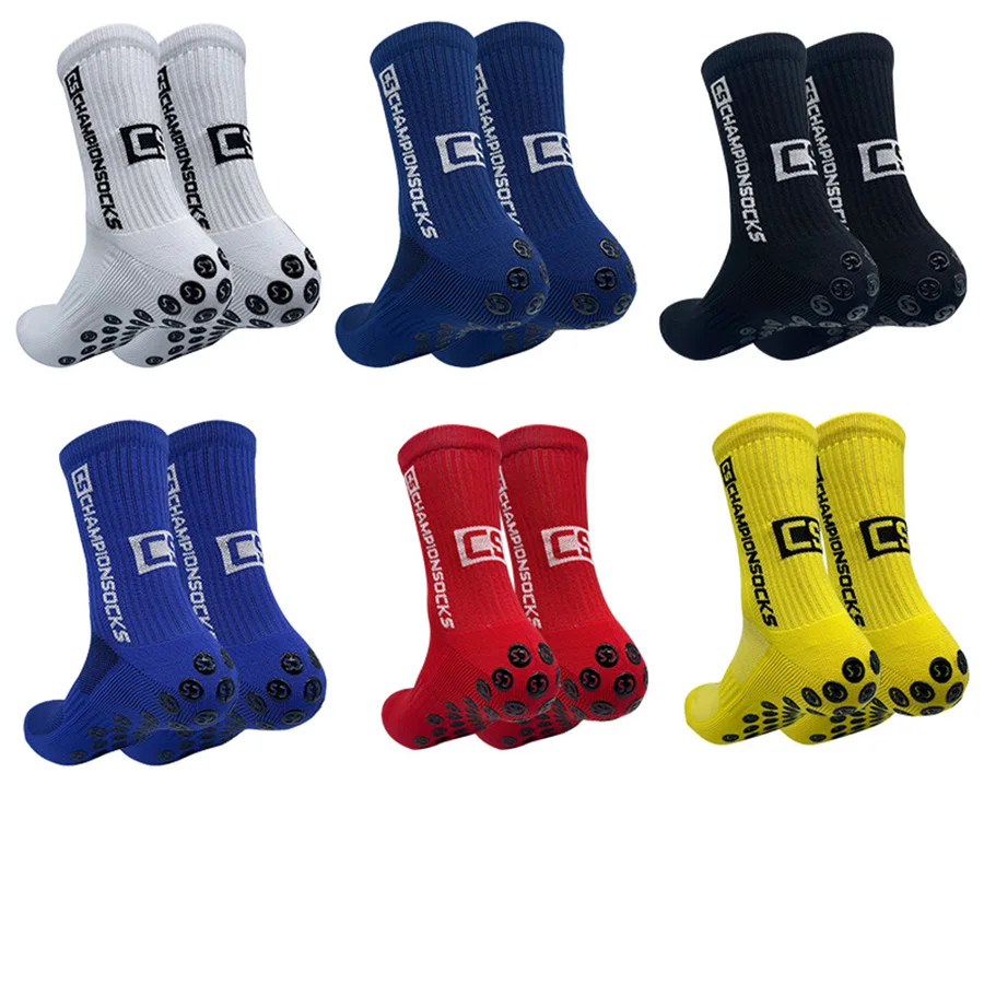 4 Pairs towel soles shock absorption, sweat absorption, basketball socks, adhesive socks, anti slip football socks