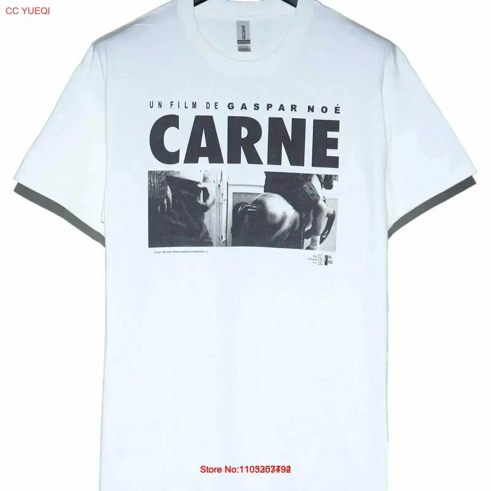 Gaspar Noé Carne Werbe-T-Shirt GRÖSSE L Vintage-Waschung Weich Vielseitig Designer-Kleidung Leicht bequem Vintage-Waschung