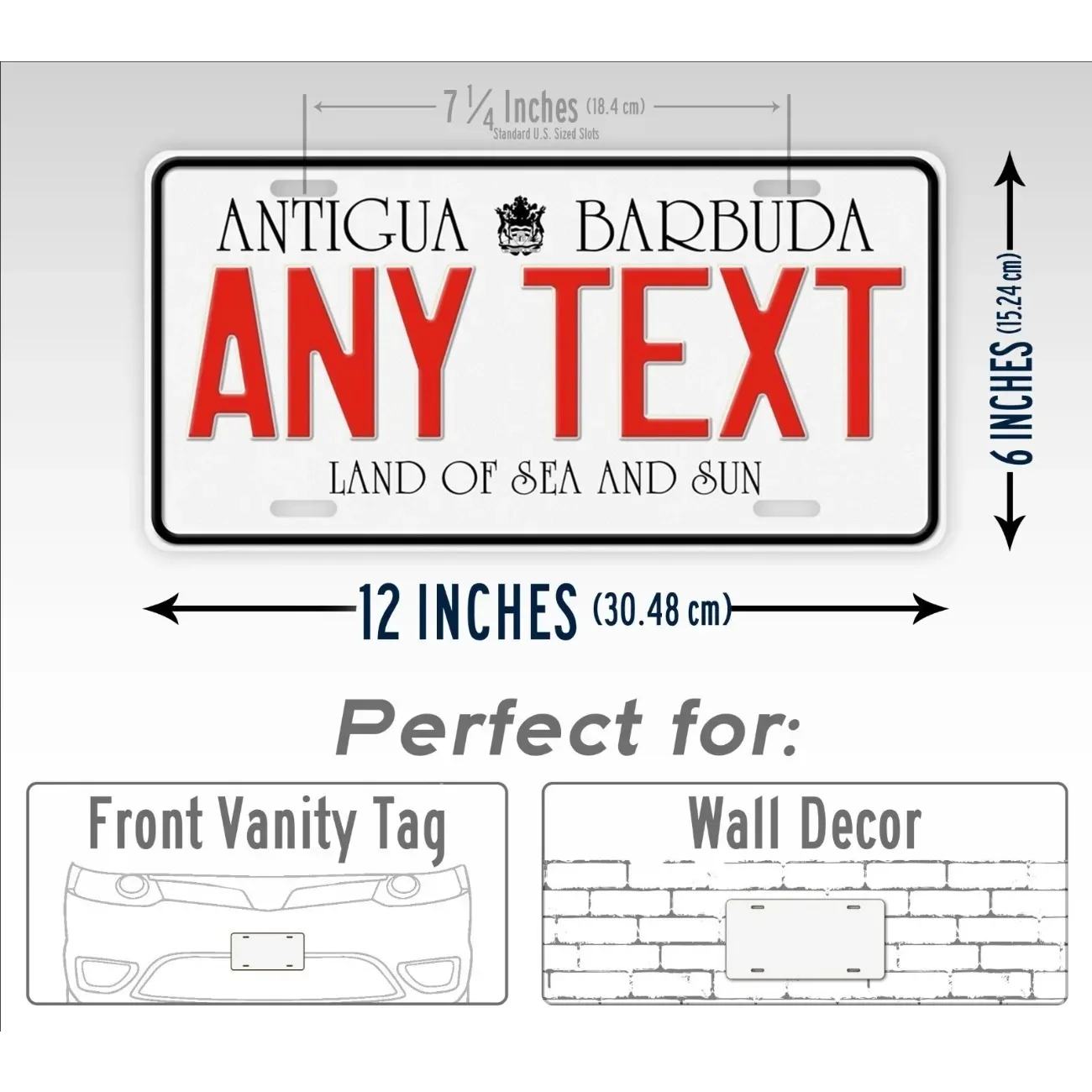 Antigua Barbuda Land of Sea Sun Metal Sign, Dustproof Waterproof Home Wall Decor
