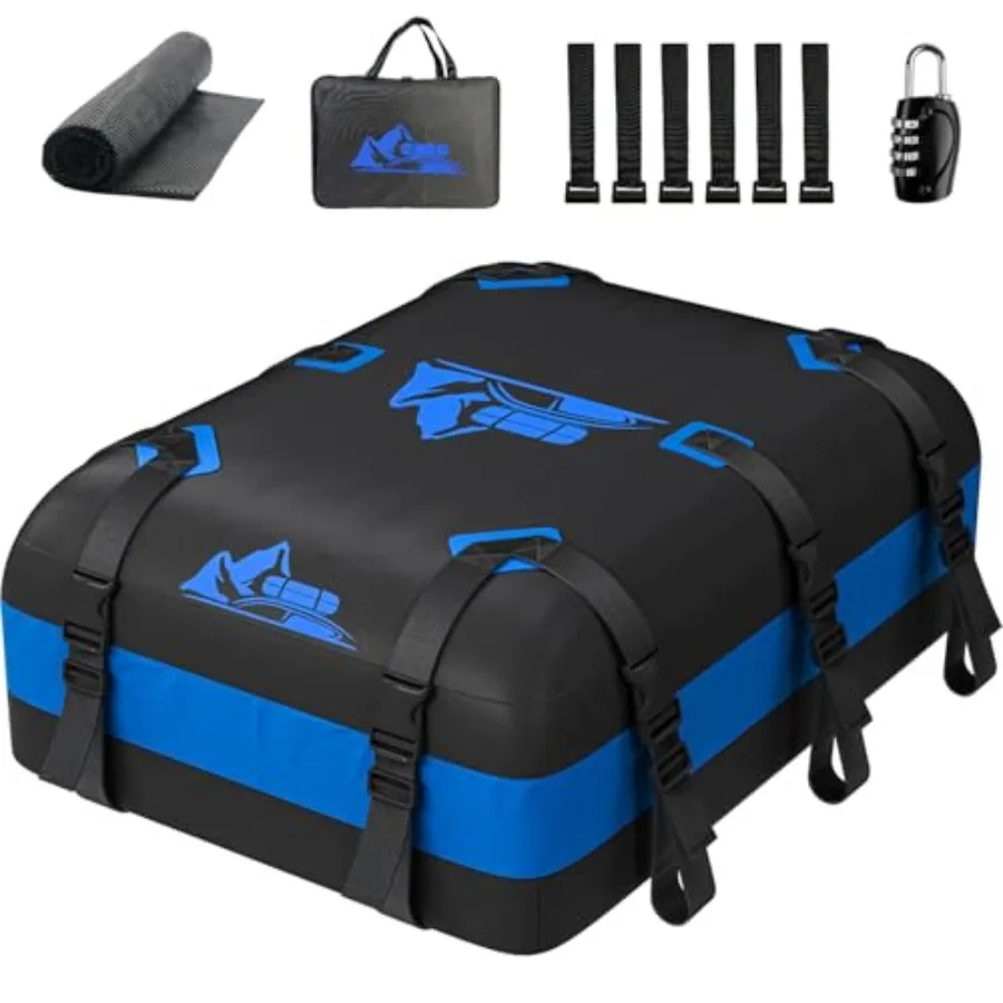 

Car Rooftop Cargo Carrier Bag 20 Cubic Feet 100 Waterproof Heavy Duty Car Roof Bag for All Vehicle with/Without Racks - Anti-Sl