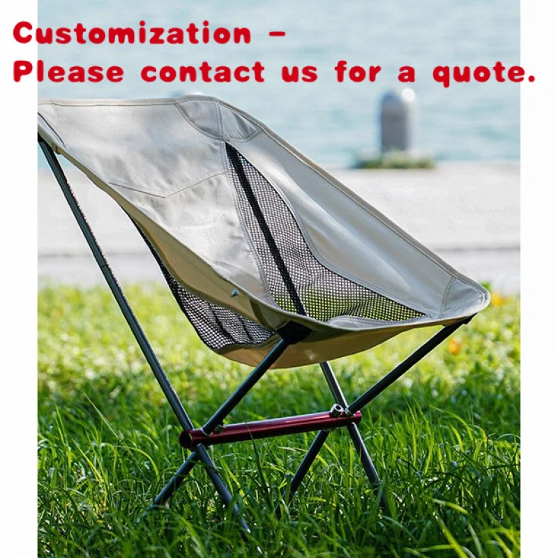 custom.Hot Sale Modern S Size Portable Ultra-Light Aluminum Alloy Folding Moon Chair Outdoor Furniture Camping Beach Fishing Gar