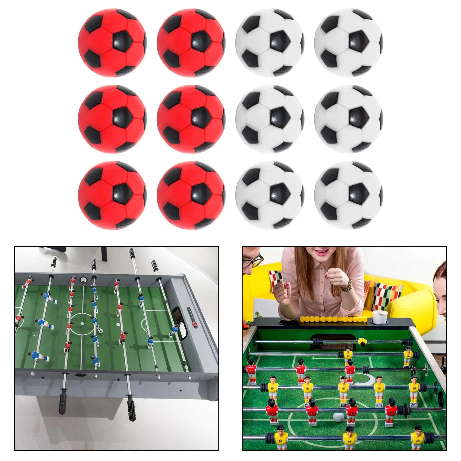 

12x Foosball Table Balls for Party Games Match Toy Table Football Machine