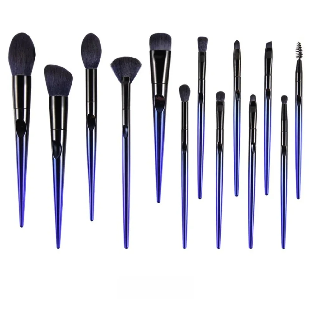 13 pièces pinceaux de maquillage à poils souples ensemble de pinceaux de maquillage de beauté du visage pour les yeux synthétiques outils de maquillage de sorcière bleue pour les débutants en maquillage