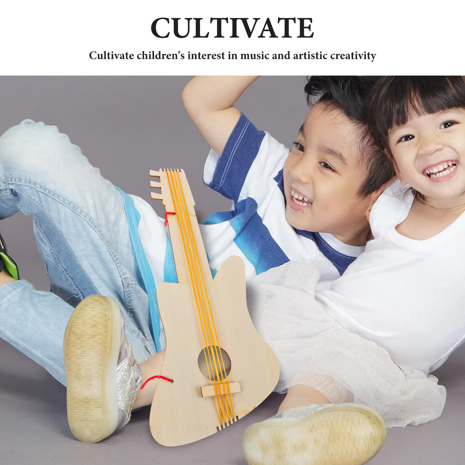 3Pcs Kids DIY Wooden Guitar Cu - Musical Instrument Diy For Kids review and price