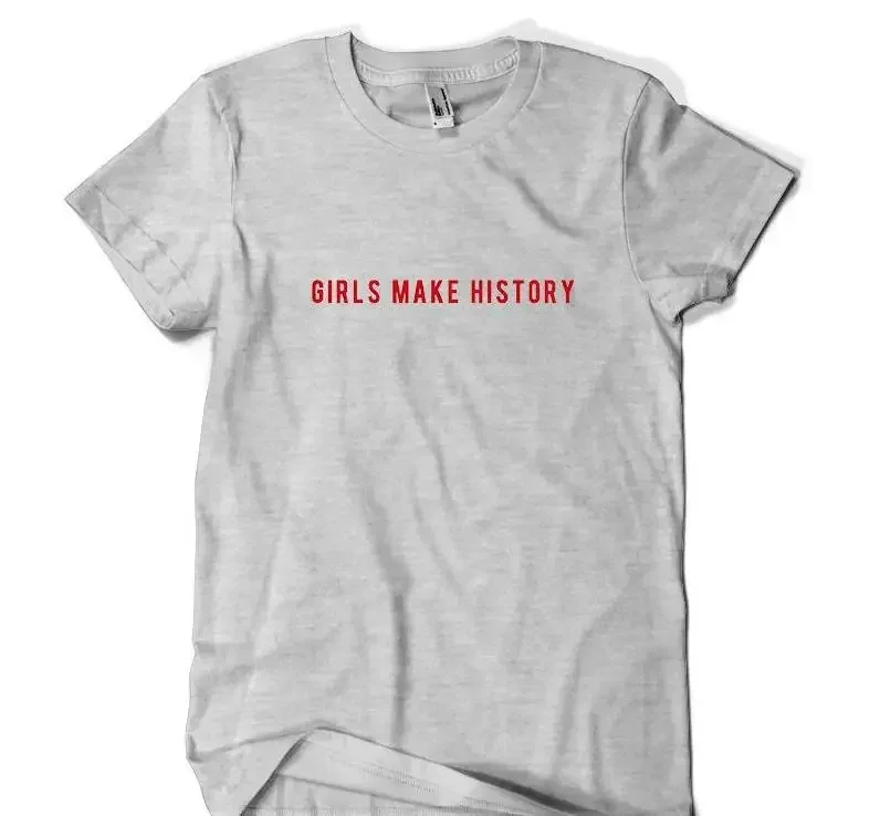 GIRLS MAKE HISTORY red letters Print Women T shirt Cotton Casual Funny Shirt For Lady Top Tee Hipster vintage y2k clothes 2024