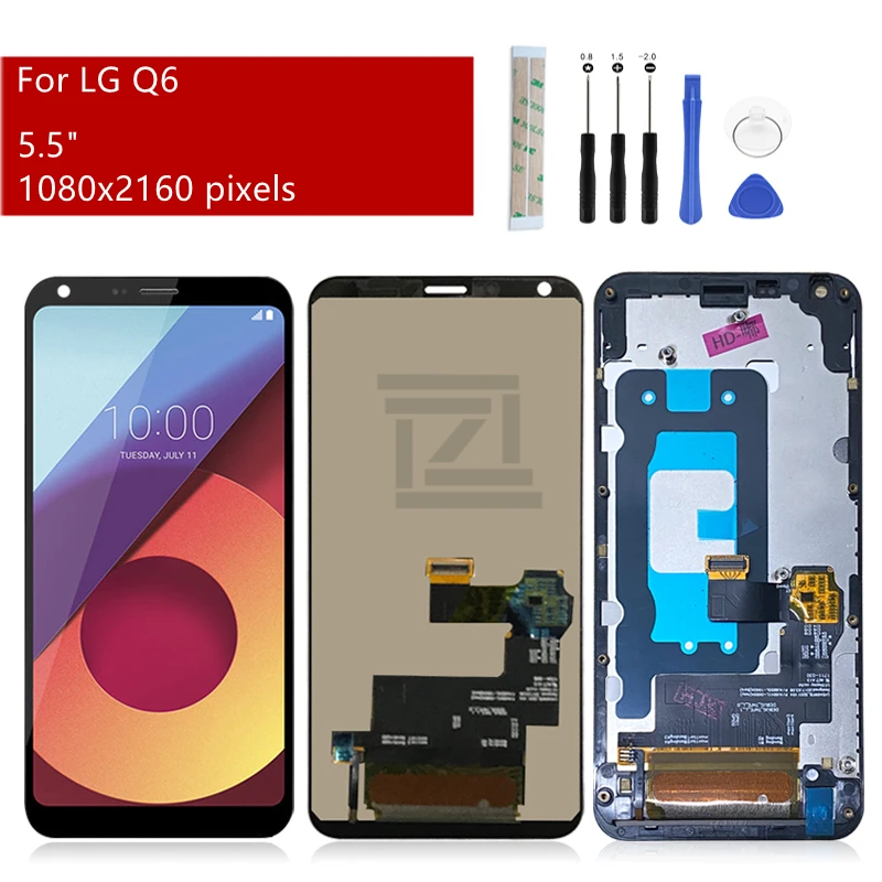 

Для ЖК-дисплея LG Q6 с рамкой M700 M703 кодирующий преобразователь сенсорного экрана в сборе LGM-X600K, запасные части для ремонта